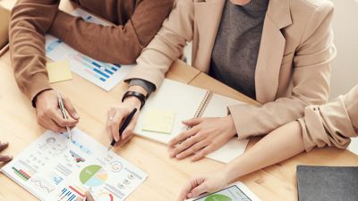 People in a meeting room workshopping