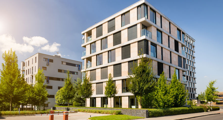 A render of a residential apartment complex