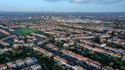 An aerial view of outer london